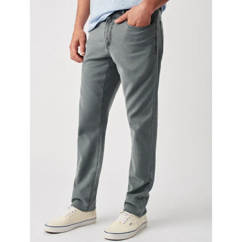 Faherty Men's Stretch Terry 5-Pocket Pants Straight Leg Jeans Gray Size 31 x 26